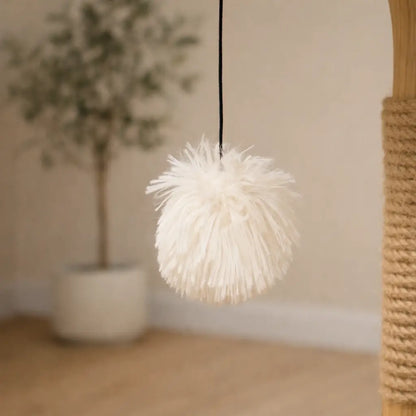 Katzenkratzbaum mit Bett & Spielball | Holz Kratzbaum mit Plattform