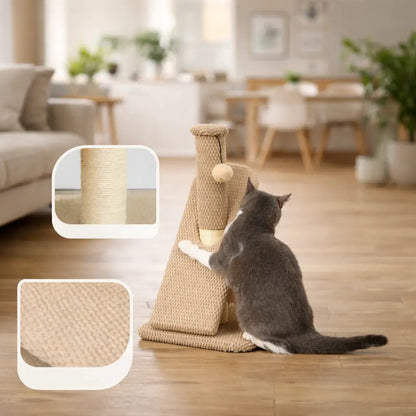 Arbre à chat avec rampe et balle de jeu | Arbre à griffer compact