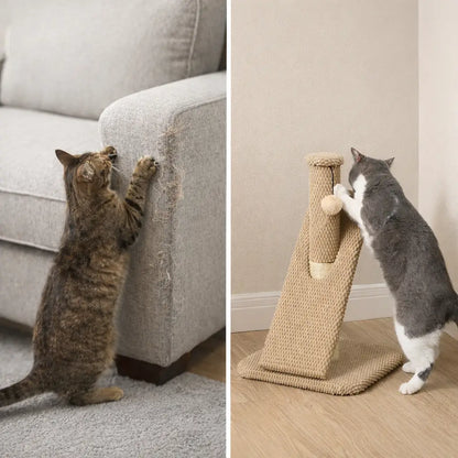 Arbre à chat avec rampe et balle de jeu | Arbre à griffer compact