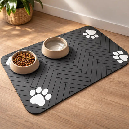 Dog Mat Feeding Area | Absorbent Bowl Mat Non-Slip