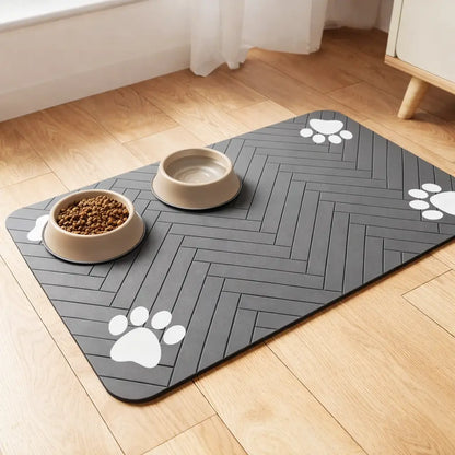 Dog Mat Feeding Area | Absorbent Bowl Mat Non-Slip