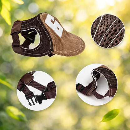Dog Cap Sun Protection | Adjustable Dog Hat with Ear Holes