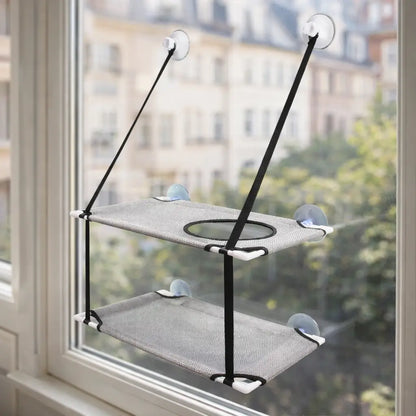 Hamac de fenêtre pour chats | Lit double pour chats avec ventouse