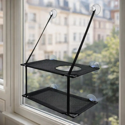 Hamac de fenêtre pour chats | Lit double pour chats avec ventouse