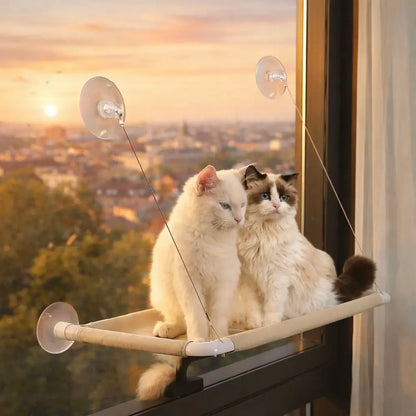 Katzen Hängematte Fenster | Fensterliege mit Saugnäpfen stabil