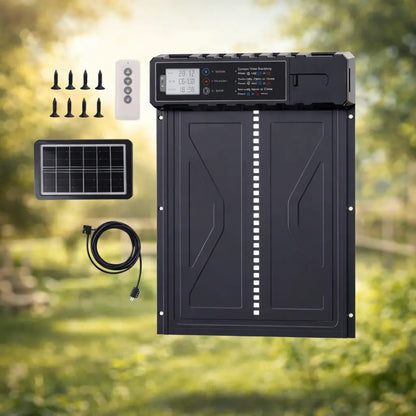 Automatische Hühnerklappe Solar | LCD & Licht-Sensor mit Fernbedienung