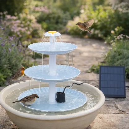 Solar Vogelbad 3-stufig | Lockt Vögel in deinen Garten (3.5W)