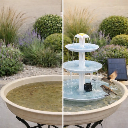 Solar Vogelbad 3-stufig | Lockt Vögel in deinen Garten (3.5W)