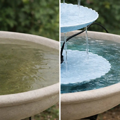 Solar Vogelbad 3-stufig | Lockt Vögel in deinen Garten (3.5W)
