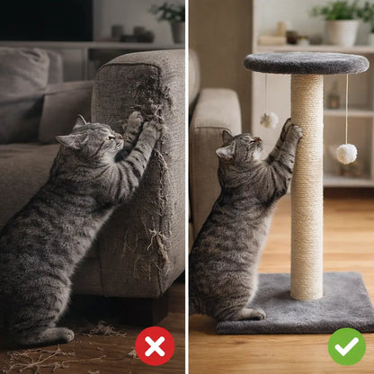 Cat Scratching Post | Large Sisal Scratching Post with Play Ball