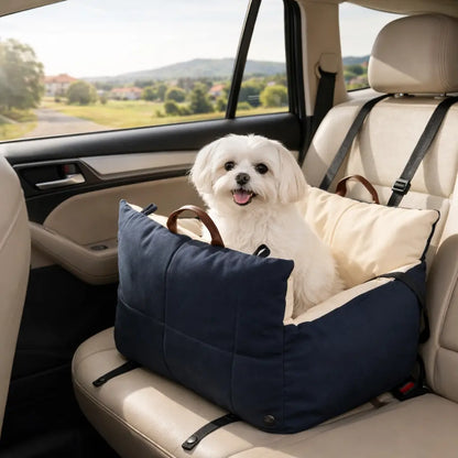 Dog Car Seat & Travel Bed | Soft & Double Secured