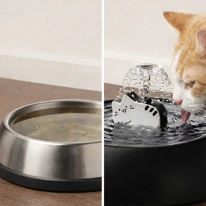 Ceramic Cat Fountain | 1.5L Drinking Fountain Quiet