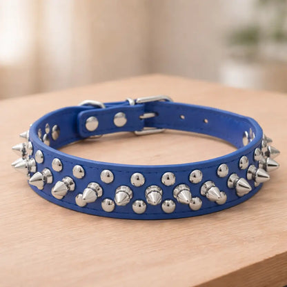 Leather Dog Collar with Studs & Spikes | Stylish & Durable