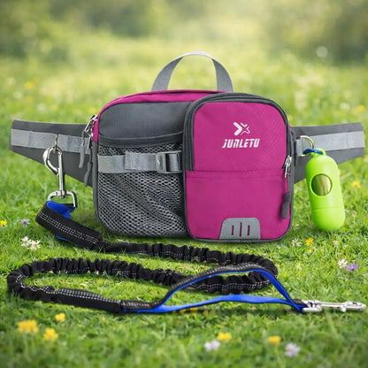 Hundetraining Hüftgurt mit Tasche & Leine | Freihändig & Reflektierend