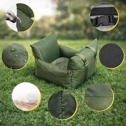 Siège auto portable pour chien | Lit de voyage étanche avec harnais