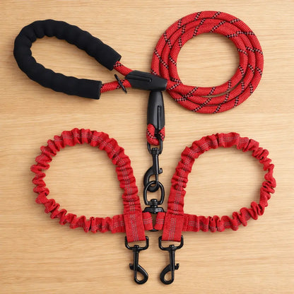 2-in-1 Dog Leash for 2 Dogs | Tangle-Free Double Leash
