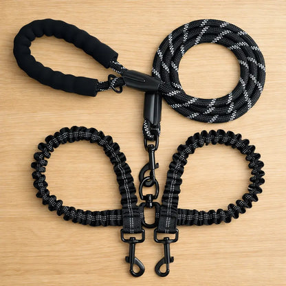 2-in-1 Dog Leash for 2 Dogs | Tangle-Free Double Leash