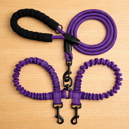2-in-1 Dog Leash for 2 Dogs | Tangle-Free Double Leash