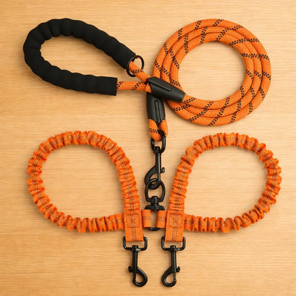 2-in-1 Dog Leash for 2 Dogs | Tangle-Free Double Leash