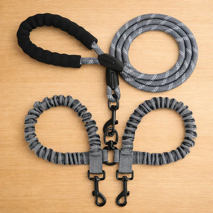 2-in-1 Dog Leash for 2 Dogs | Tangle-Free Double Leash