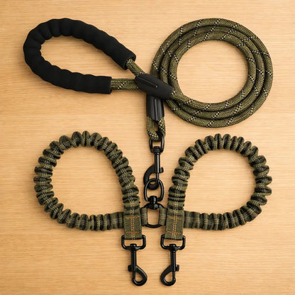 2-in-1 Dog Leash for 2 Dogs | Tangle-Free Double Leash