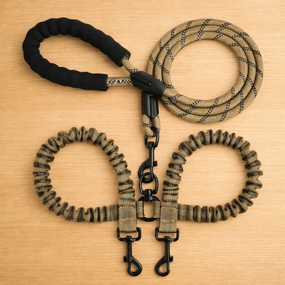 2-in-1 Dog Leash for 2 Dogs | Tangle-Free Double Leash