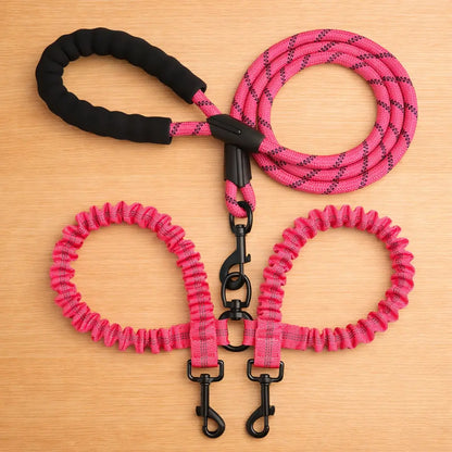 2-in-1 Dog Leash for 2 Dogs | Tangle-Free Double Leash
