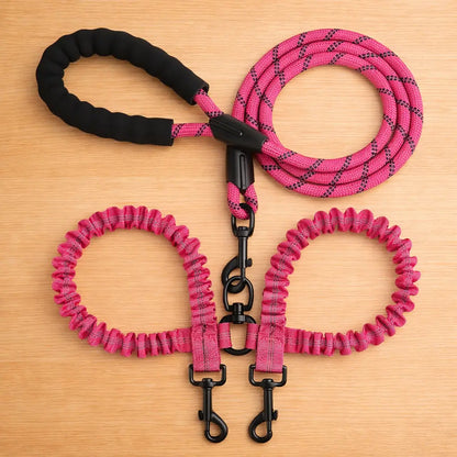 2-in-1 Dog Leash for 2 Dogs | Tangle-Free Double Leash