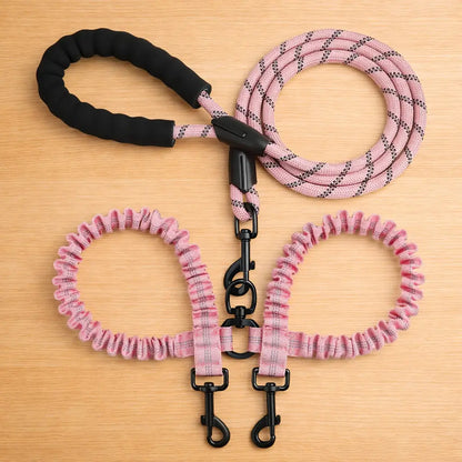 2-in-1 Dog Leash for 2 Dogs | Tangle-Free Double Leash