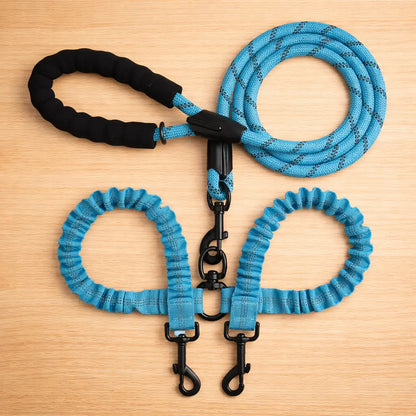 2-in-1 Dog Leash for 2 Dogs | Tangle-Free Double Leash