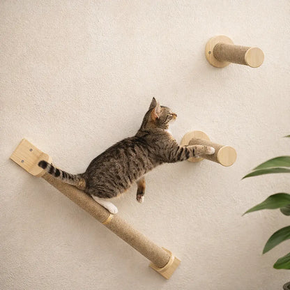 Cat Climbing Wall Set | 7-piece Wall Scratching Post with Lounging Areas