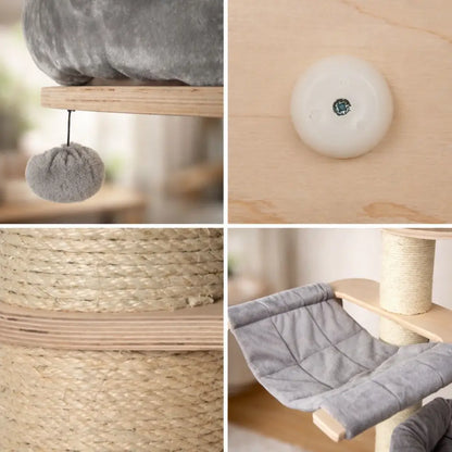 Grand arbre à chat | Stable avec surfaces de repos et hamac