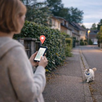 GPS Tracker Cat | Real-Time Tracking with App & QR Code Finder