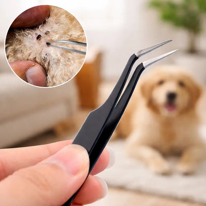 Zeckenzange Hund | Präzise Edelstahl Pinzette 2-in-1
