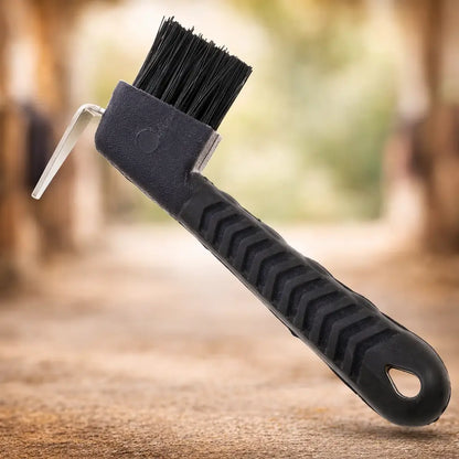 Hufkratzer mit Bürste | Edelstahl Hufreiniger für Pferdepflege