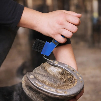 Hufkratzer mit Bürste | Edelstahl Hufreiniger für Pferdepflege