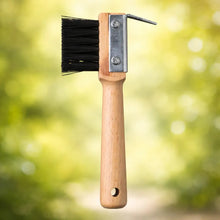 Hoof Scraper with Brush | Wooden Handle Hoof Cleaner for Horse Care