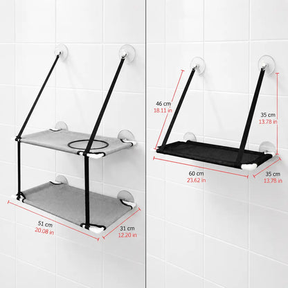 Hamac de fenêtre pour chats | Lit double pour chats avec ventouse