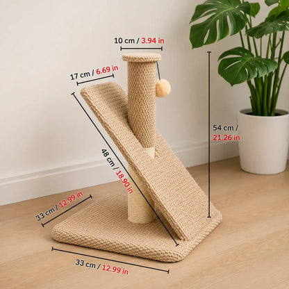 Arbre à chat avec rampe et balle de jeu | Arbre à griffer compact