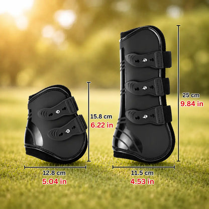 Horse Leg Wraps Set | Front & Rear Leg Protection with Neoprene