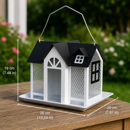 Metal Birdhouse Bird Feeding Station | Weatherproof Hanging Birdhouse