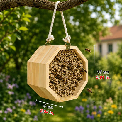 Insektenhotel aus Holz | Bienen- & Nistplatz für Garten & Balkon
