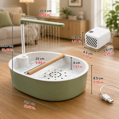 Birdbath with Shower | Electric Birdbath with Rain Function