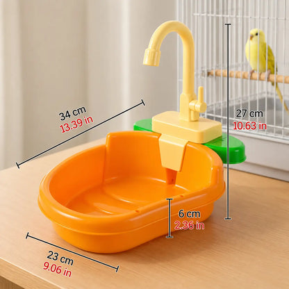 Automatic Bird Waterer with Faucet | Bird Bath for Cages