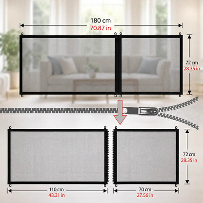 Portable Dog Gate for Stairs & Doors | Foldable with Zipper