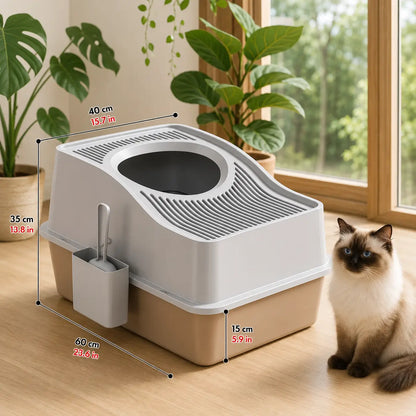 Stainless Steel Cat Litter Box with Lid | Closed & Hygienic Toilet