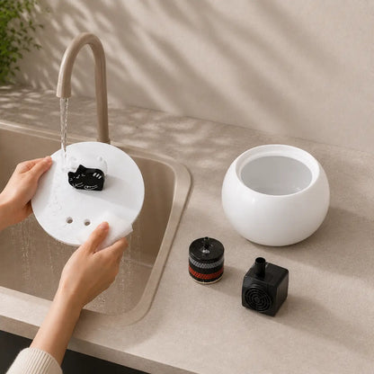 Ceramic Cat Fountain | 1.5L Drinking Fountain Quiet