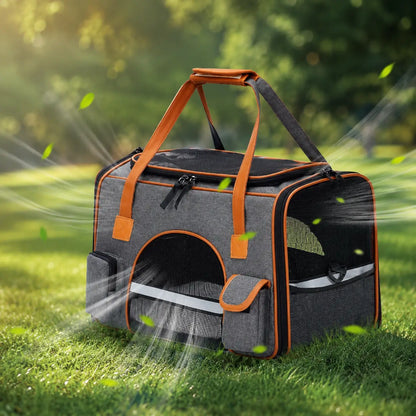 Dog carrier | Foldable travel bag with ventilation & comfort bed