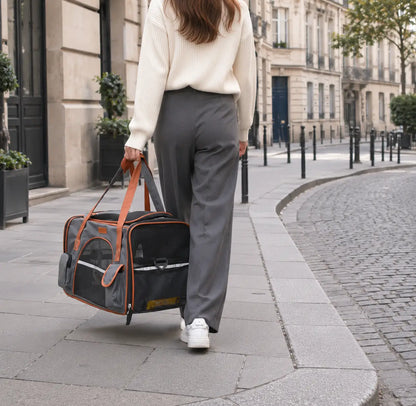 Dog carrier | Foldable travel bag with ventilation & comfort bed