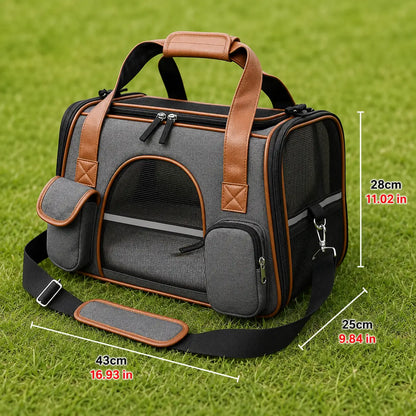 Dog carrier | Foldable travel bag with ventilation & comfort bed